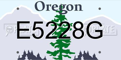 E5228G Oregon License Plate