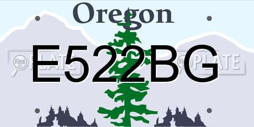 E522BG Oregon License Plate