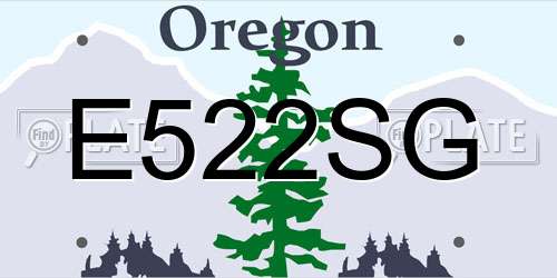 E522SG Oregon License Plate