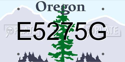 E5275G Oregon License Plate