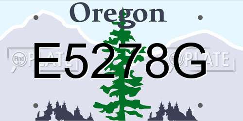 E5278G Oregon License Plate