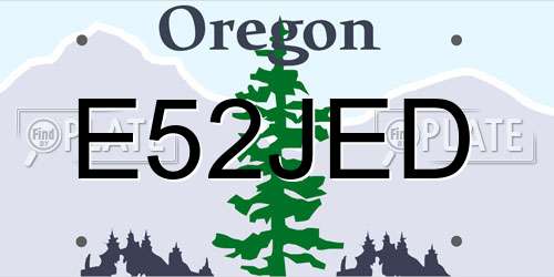 E52JED Oregon License Plate