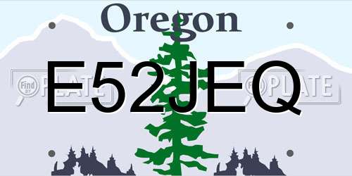 E52JEQ Oregon License Plate