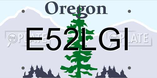 E52LGI Oregon License Plate