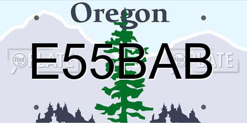 E55BAB Oregon License Plate