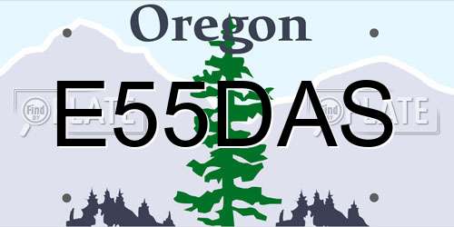 E55DAS Oregon License Plate