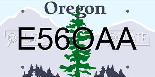 E56OAA Oregon License Plate