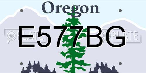 E577BG Oregon License Plate