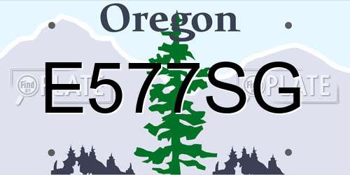 E577SG Oregon License Plate