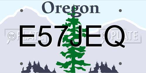E57JEQ Oregon License Plate