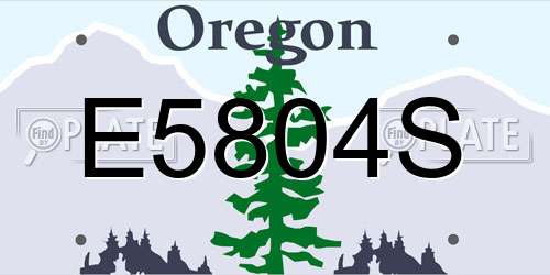E5804S Oregon License Plate