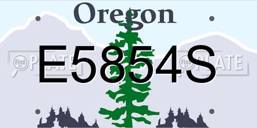 E5854S Oregon License Plate