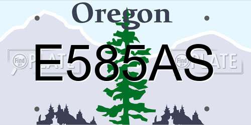 E585AS Oregon License Plate