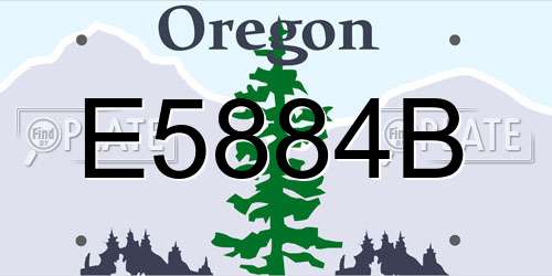 E5884B Oregon License Plate