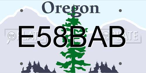 E58BAB Oregon License Plate