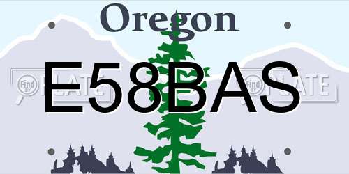 E58BAS Oregon License Plate
