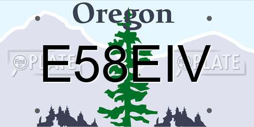 E58EIV Oregon License Plate