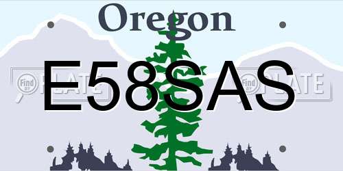 E58SAS Oregon License Plate