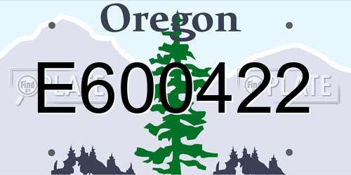 E600422 Oregon License Plate