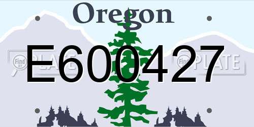 E600427 Oregon License Plate