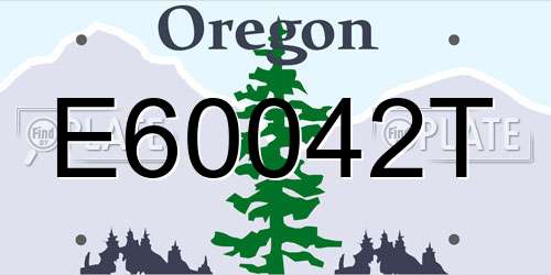 E60042T Oregon License Plate