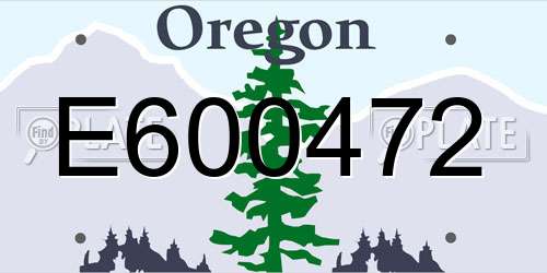 E600472 Oregon License Plate