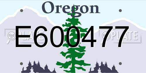 E600477 Oregon License Plate
