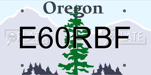 E60RBF Oregon License Plate