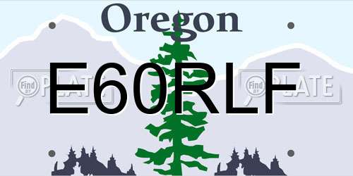 E60RLF Oregon License Plate