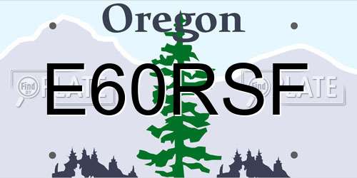 E60RSF Oregon License Plate