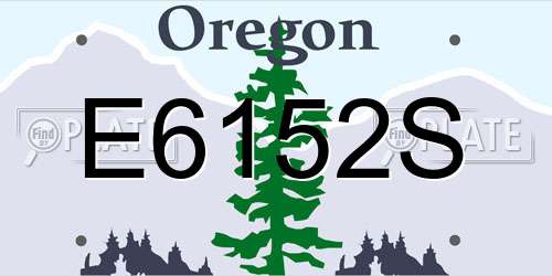 E6152S Oregon License Plate