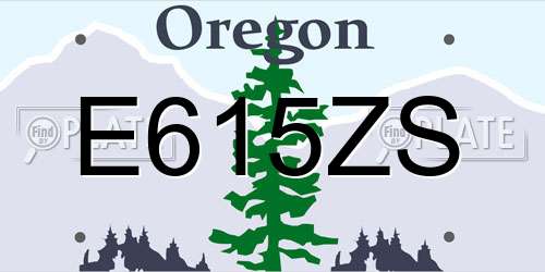 E615ZS Oregon License Plate