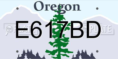 E617BD Oregon License Plate