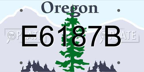 E6187B Oregon License Plate