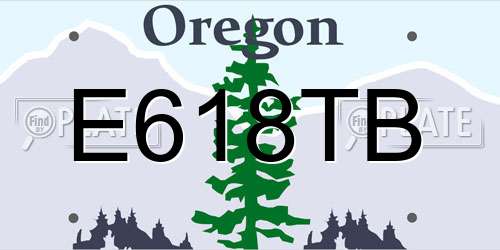 E618TB Oregon License Plate