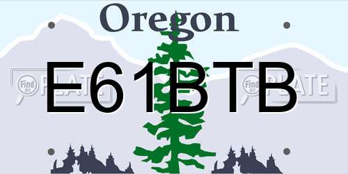 E61BTB Oregon License Plate