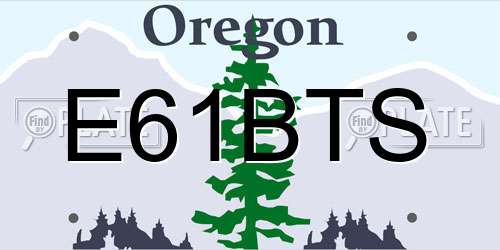E61BTS Oregon License Plate