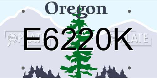 E6220K Oregon License Plate