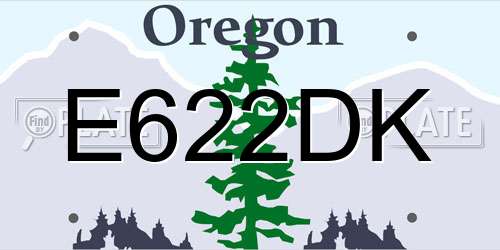 E622DK Oregon License Plate