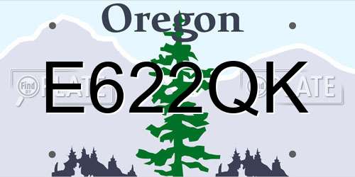 E622QK Oregon License Plate