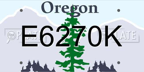 E6270K Oregon License Plate