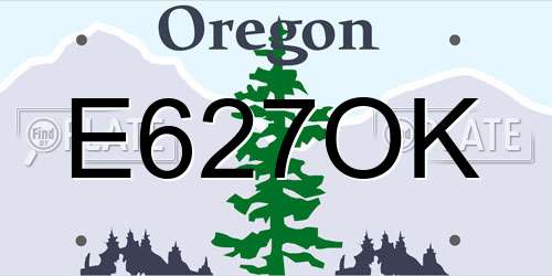 E627OK Oregon License Plate
