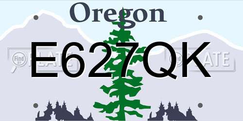 E627QK Oregon License Plate