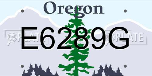 E6289G Oregon License Plate