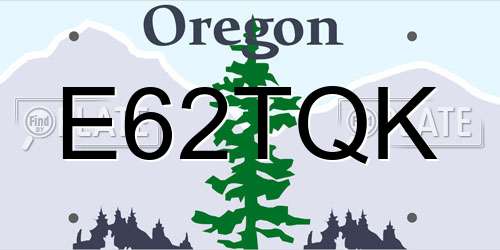 E62TQK Oregon License Plate