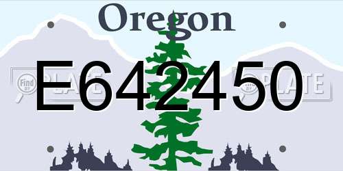 E642450 Oregon License Plate
