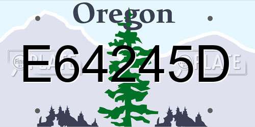 E64245D Oregon License Plate