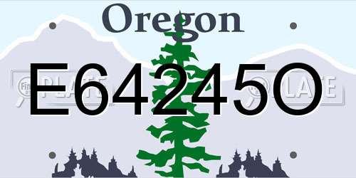E64245O Oregon License Plate
