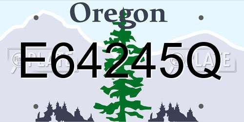 E64245Q Oregon License Plate