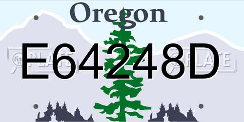 E64248D Oregon License Plate